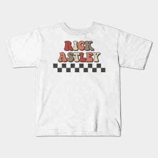 Rick Astley Checkered Retro Groovy Style Kids T-Shirt